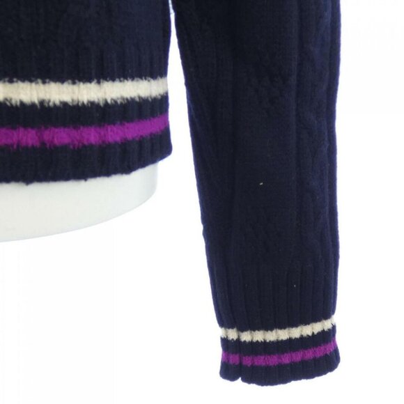Authentic CHANEL Cashmere Logo Embroidered Preppy Cable Knit Jumper Pullover Top - Picture 6 of 9